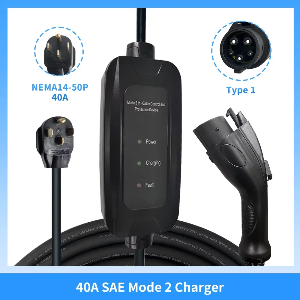 9kw 16A SAE J1772 Type 1 Mobil - огляд і ціна Portable Ev Charger